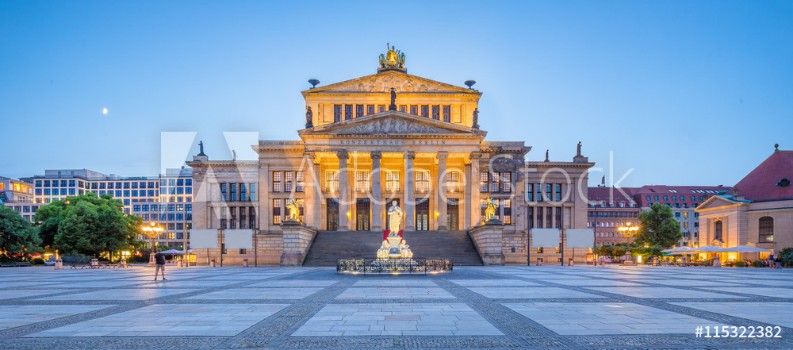 Picture of Berlin Concert Hall at famous Gendarmenmarkt Square in twilight Berlin Germany